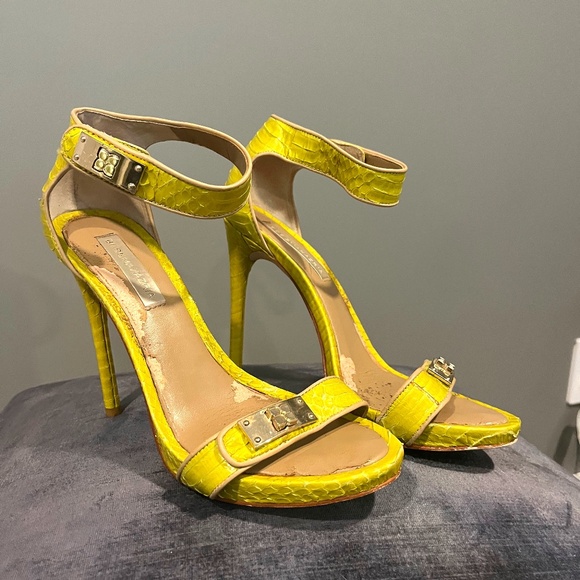 BCBGMaxAzria Shoes - Light Green Reptile Heels - BCBGMAXARIA